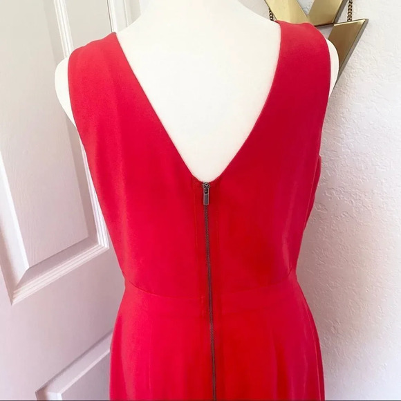 BCBGMaxAzria Red Siri Sleeveless Ruffled Drape Dress - Picture 10 of 13